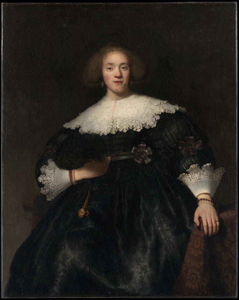 Portrett av en kvinne med en vifte - Rembrandt