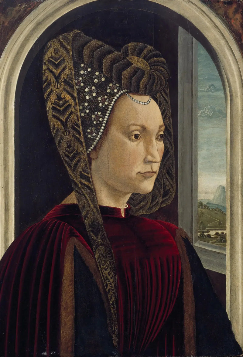 Antatt portrett av Clarice Orsini, hustru av Lorenzo den Magnifique - Domenico Ghirlandaio