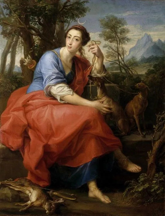 Antatt portrett av marchionessa Caterina Gabrielli i rollen som Diana - Pompeo Batoni