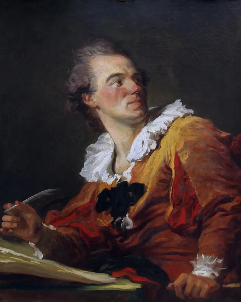 Portrett antatt av Louis-François Prault, tidligere kalt: Inspirasjon - Jean-Honoré Fragonard