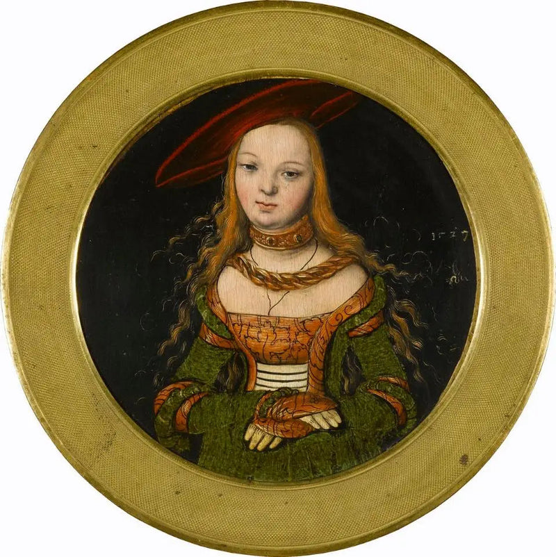 Rund portrett av en ung kvinne - Lucas Cranach den eldre