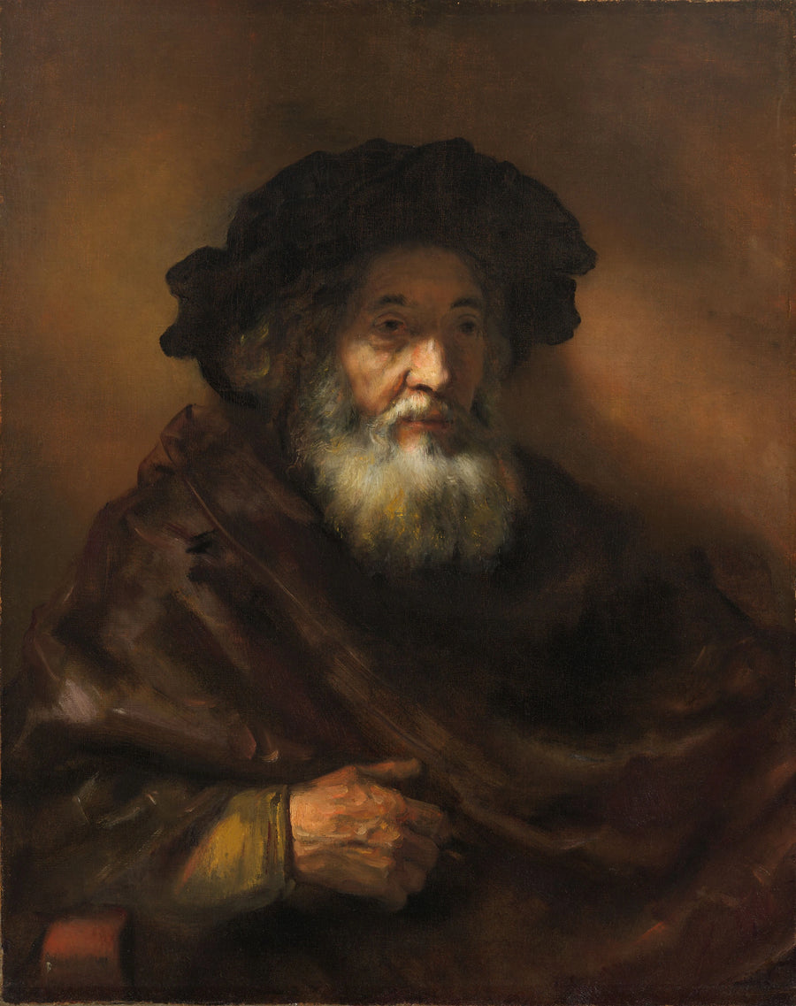Portrett av en gammel mann i kappe - Rembrandt