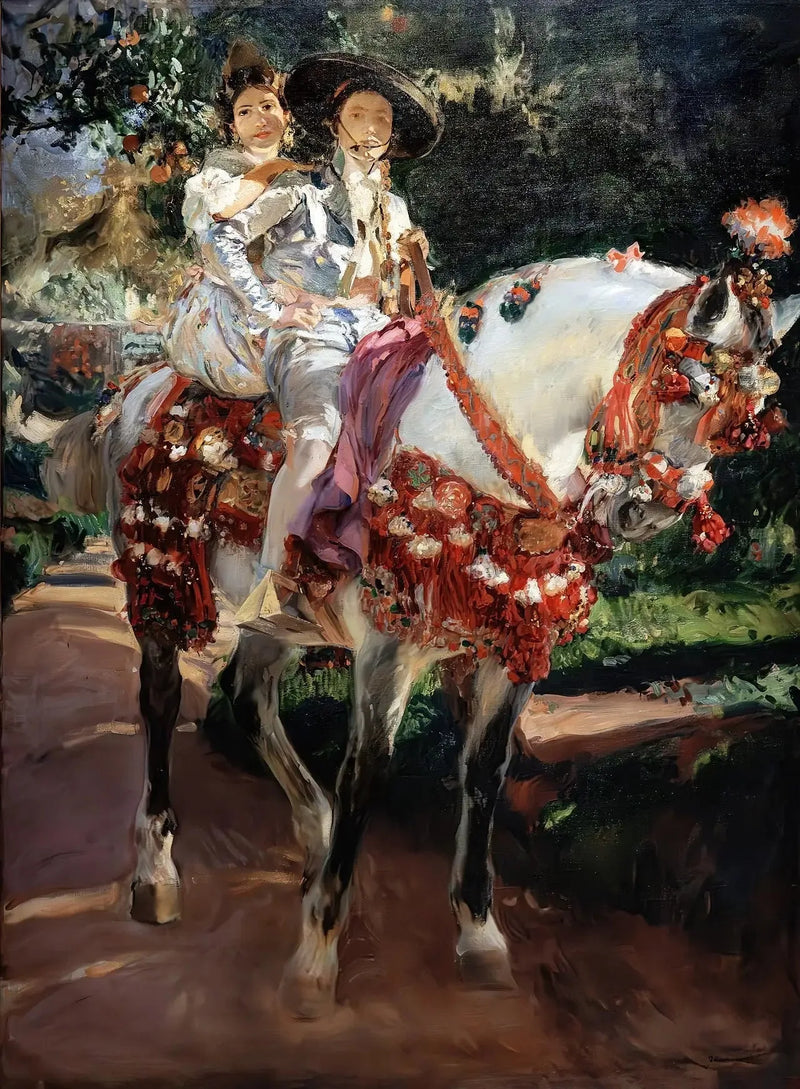 Portretter av Elena og Maria i gamle valencianske kostymer. - Joaquín Sorolla