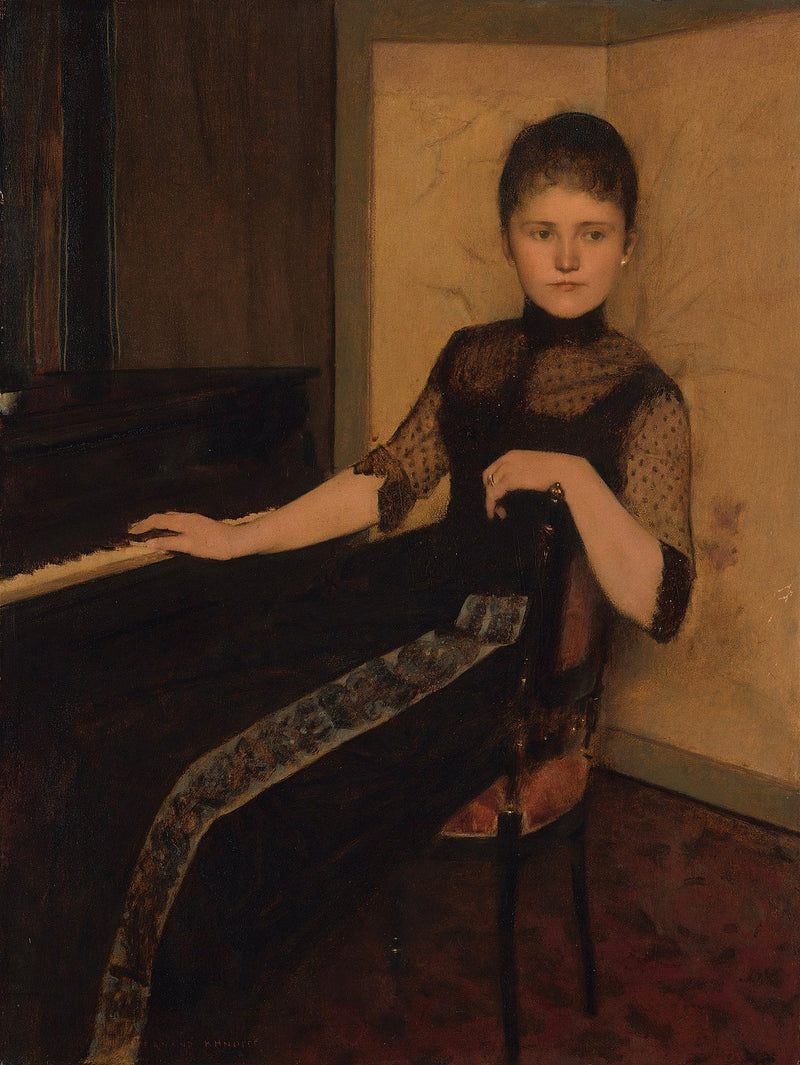 Portrett av jomfru Maria Francisca Louisa Dommer van Poldersveldt (Ubbergen 1848 - 1925 's-Hertogenbosch) - Fernand Khnopff