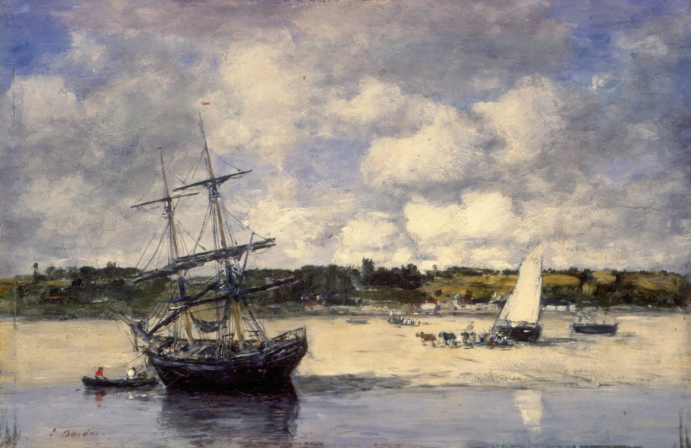 Portrieux - La côte à marée basse - Eugène Boudin image 1 reproduction réalisée par Alpha Reproduction