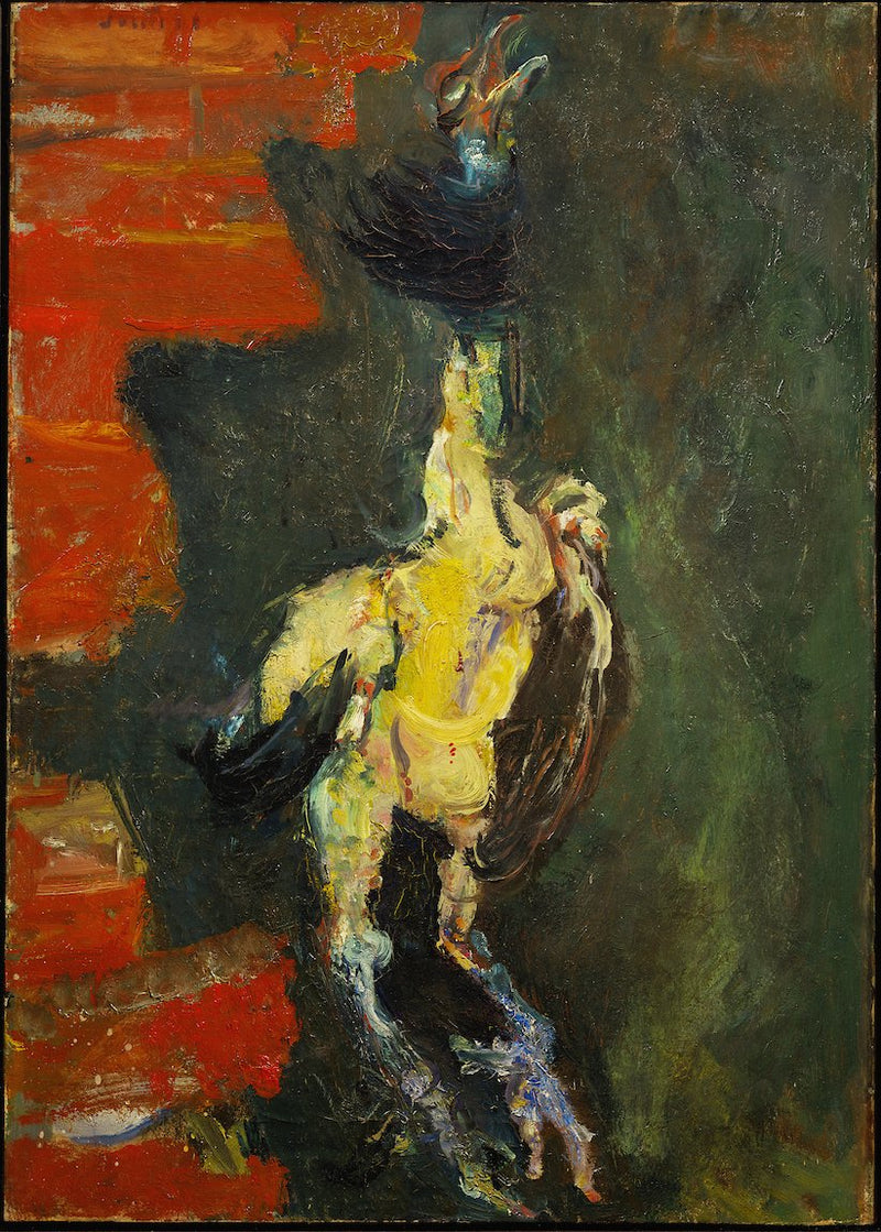 Hengende kylling foran en mur av murstein - Chaim Soutine