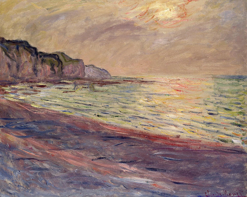 Klipper ved Pourville, solnedgang - Claude Monet