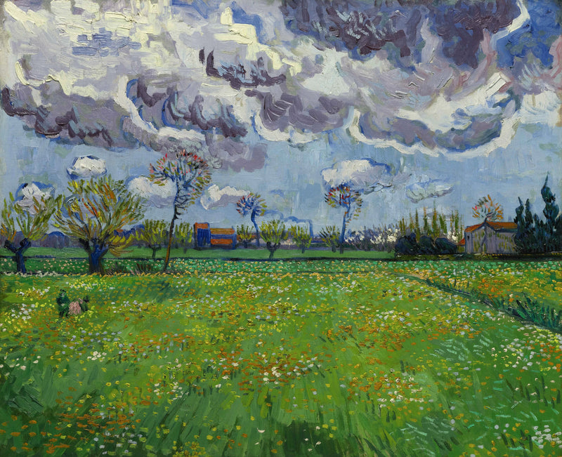Landskap under en urolig himmel - Vincent van Gogh