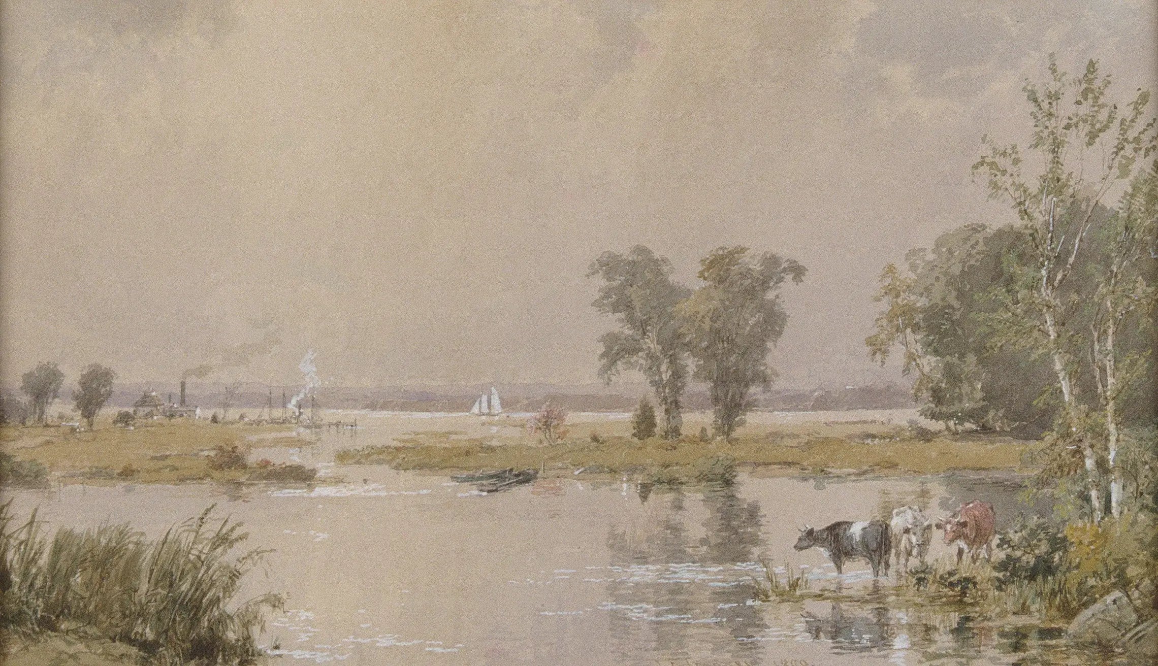 Prairies de Hackensack - Jasper Francis Cropsey image 1 copie peinte à la main à l’huile