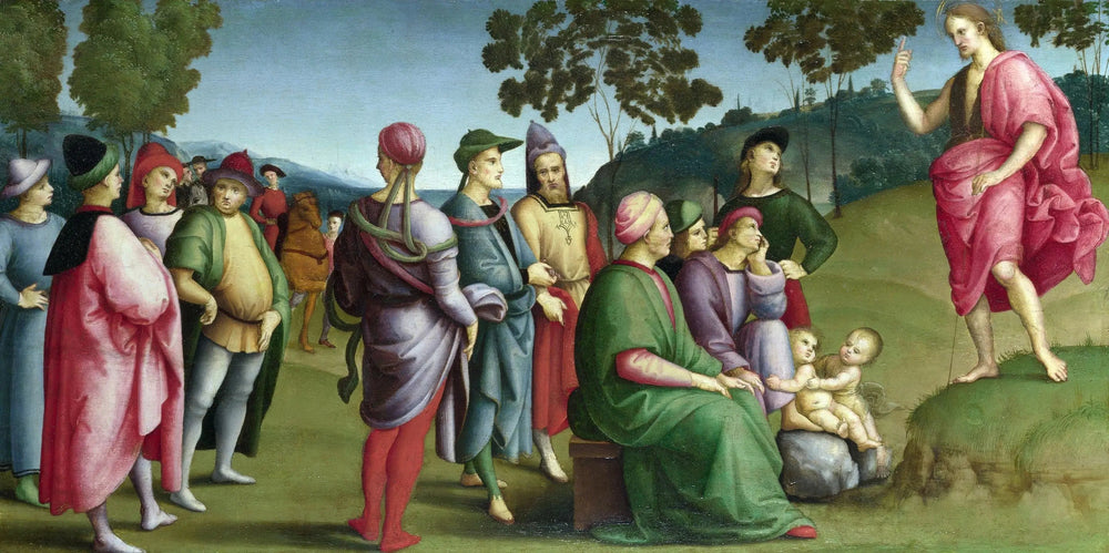 Prédication de Saint Jean-Baptiste - Raphaël Sanzio image 1 copie de tableau peinte à la main
