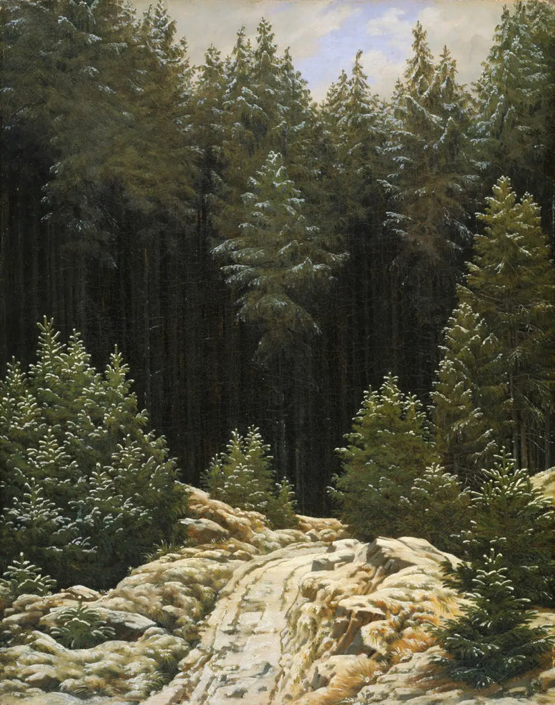 Første snø - Caspar David Friedrich