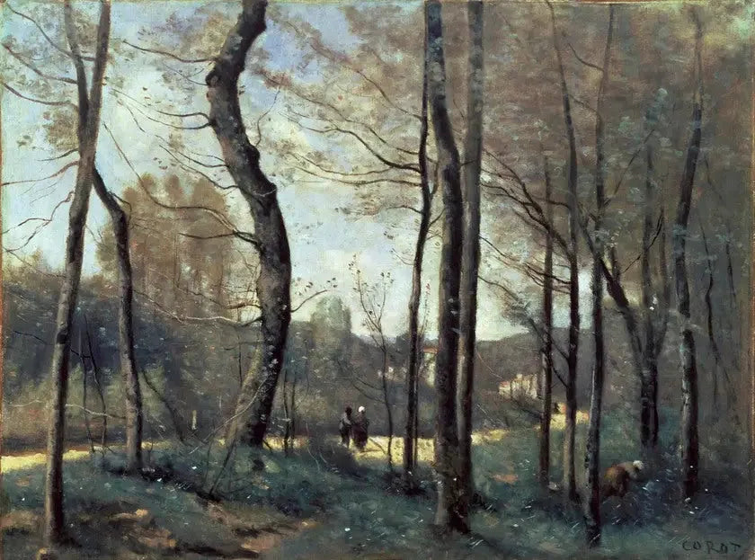 Første blader i Mantes - Jean-Baptiste Camille Corot