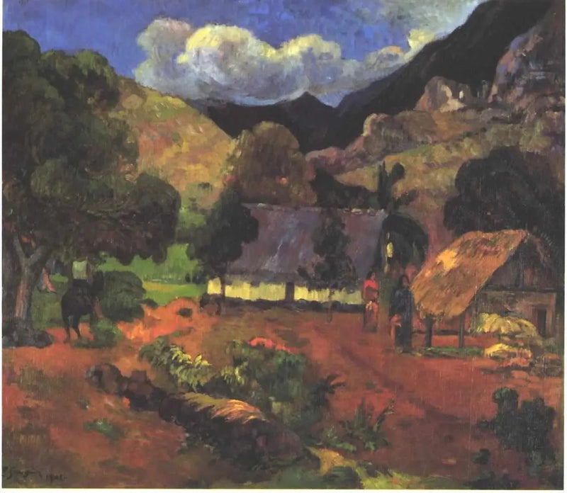 Nær hyttene - Paul Gauguin