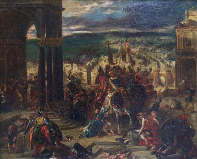 Konstantinopels inntak av korsfarerne - Eugène Delacroix