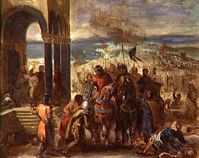 Konstantinopels inntak av korsfarerne - Eugène Delacroix