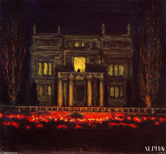 Procession aux Torches - Franz Von Stuck Reproductions de tableaux à la peinture à l’huile
