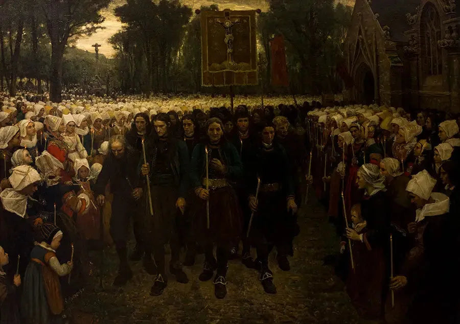 Pilegrimsprosesjon i Bretagne - Jules Breton
