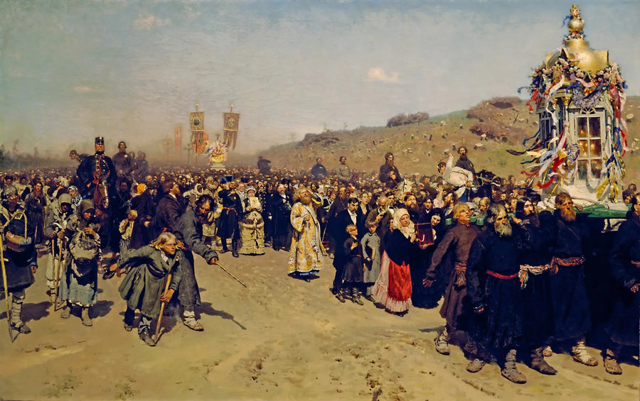 Religiøs prosesjon i Kursk-provinsen - Ilya Repin