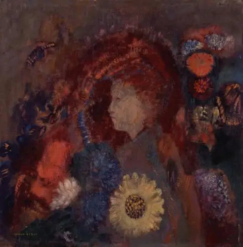Profil av jent among blomstene - Odilon Redon