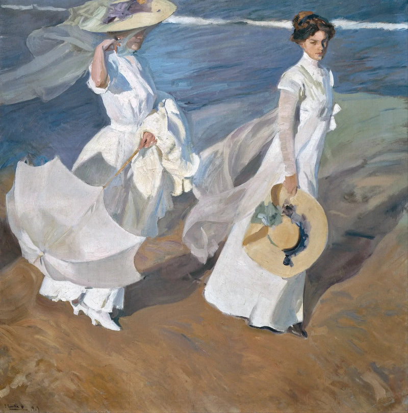 Spasertur ved havet - Joaquín Sorolla