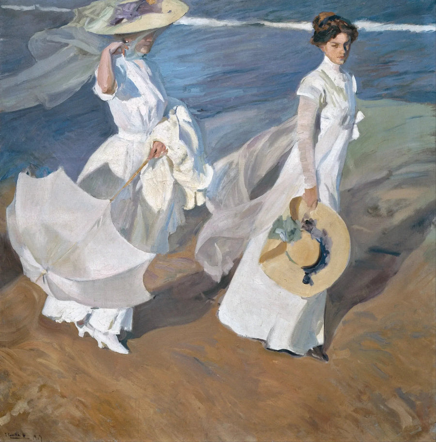 Spasertur ved havet - Joaquín Sorolla