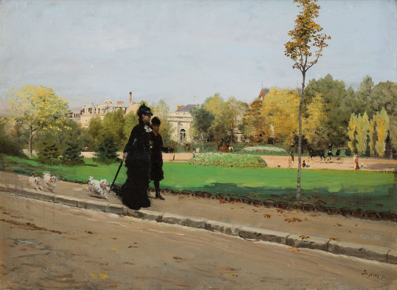 Promenade med hunder - Giuseppe De Nittis