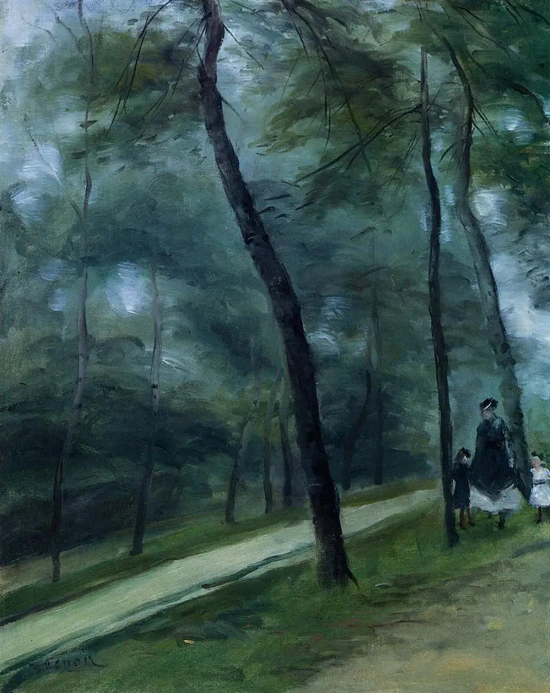 Spasertur i skogen (Fru Le Cœur og hennes barn) - Pierre-Auguste Renoir