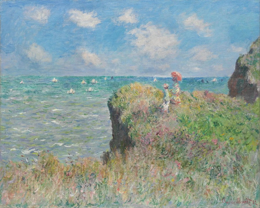 Tur på klippen, Pourville - Claude Monet