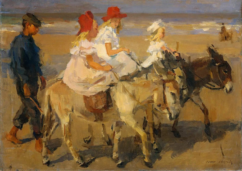 Apekattrekking på stranden - Isaac Israëls