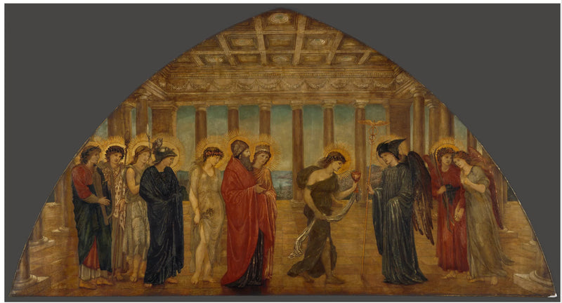 Psyké som entrer inn i Olympens portaler - Edward Burne-Jones