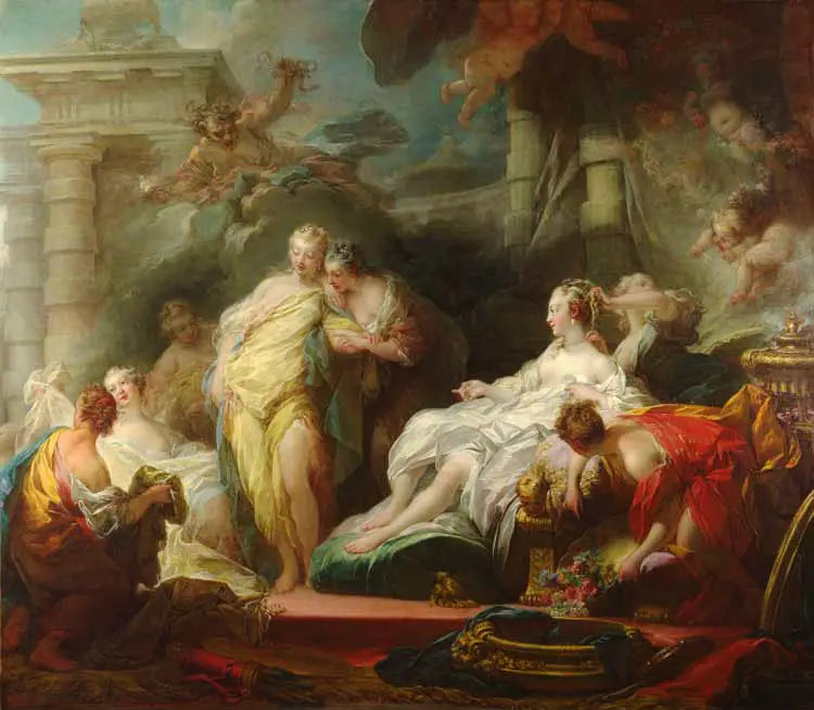 Psyke som viser sine søstre kjærlighetens gaver - Jean-Honoré Fragonard