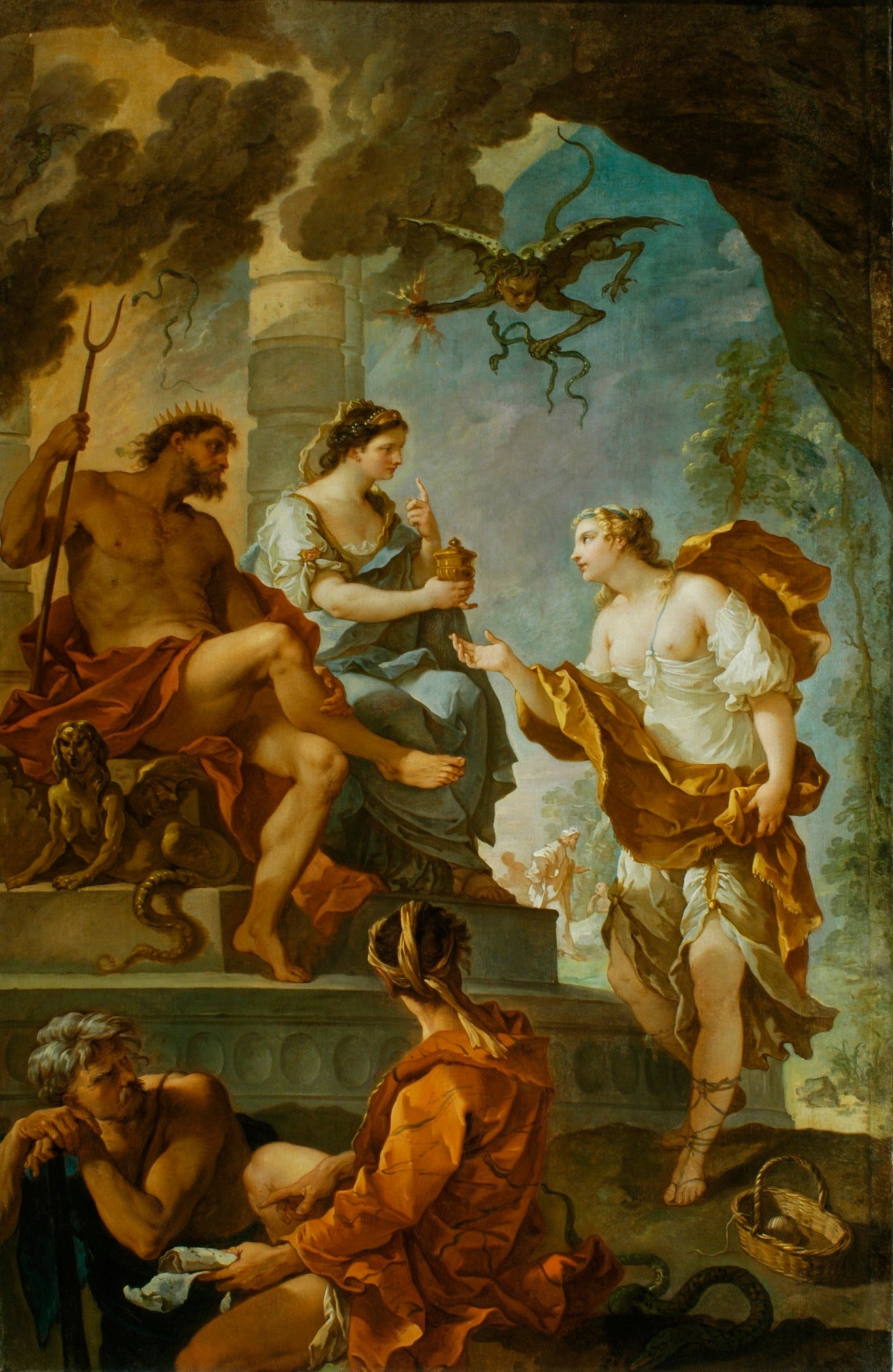 Psyché obtenant l'élixir de beauté de Proserpine - Charles-Joseph Natoire image 1 copie de tableau peinte à la main
