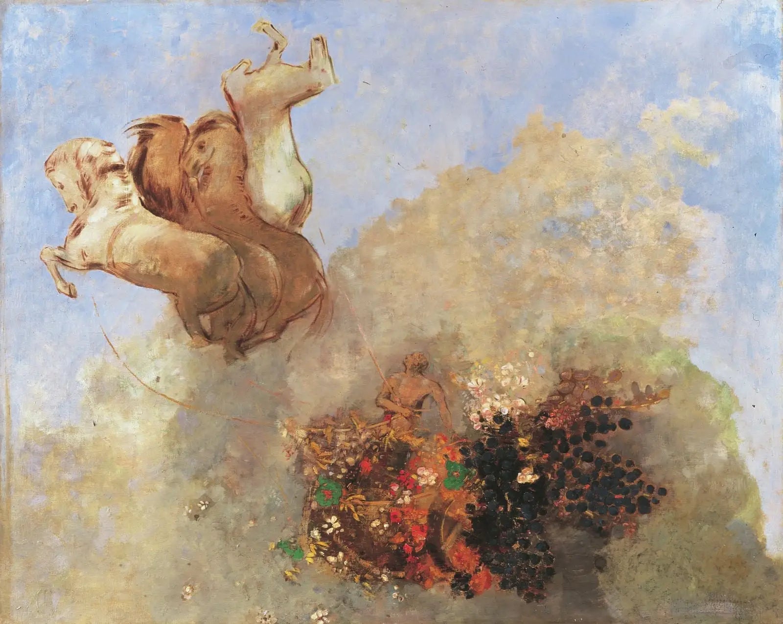 Quadrige, le char d’Apollon - Odilon Redon image 1 copie peinte à la main à l’huile
