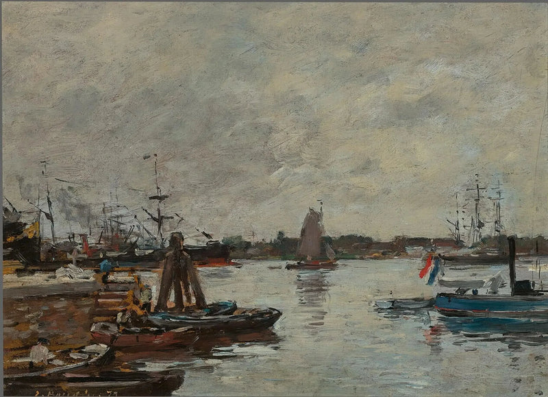 Kaibrygge i Rotterdam - Eugène Boudin