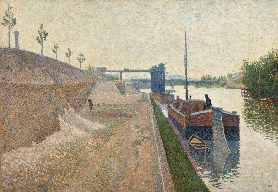 Quai de Clichy. Grått vær - Paul Signac