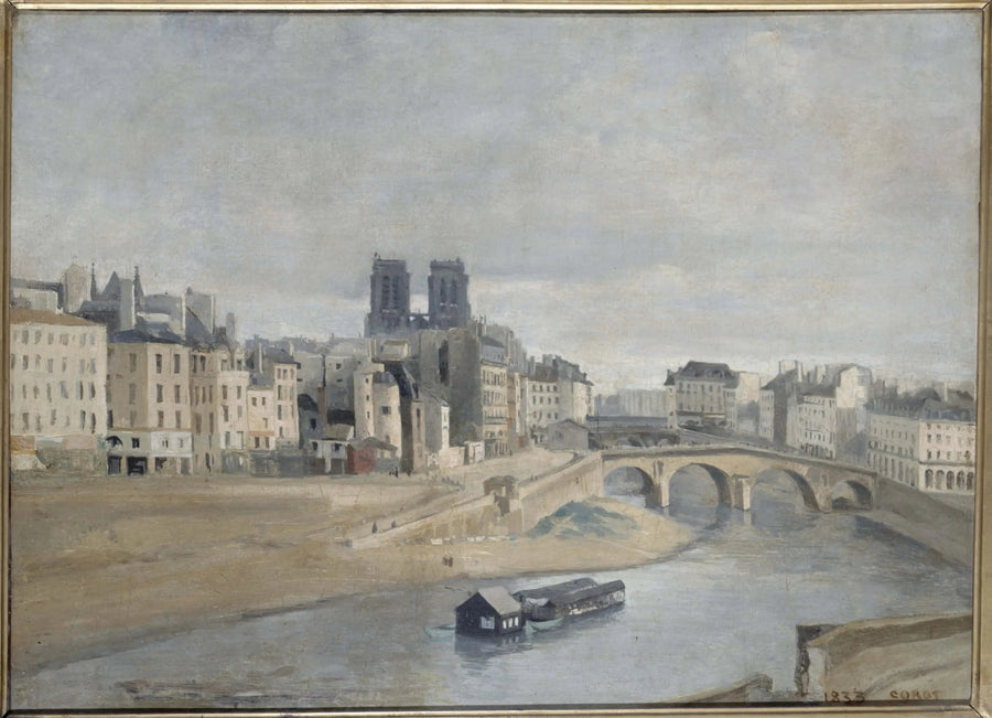 Quai des Orfèvres og Saint-Michel-broen - Jean-Baptiste Camille Corot