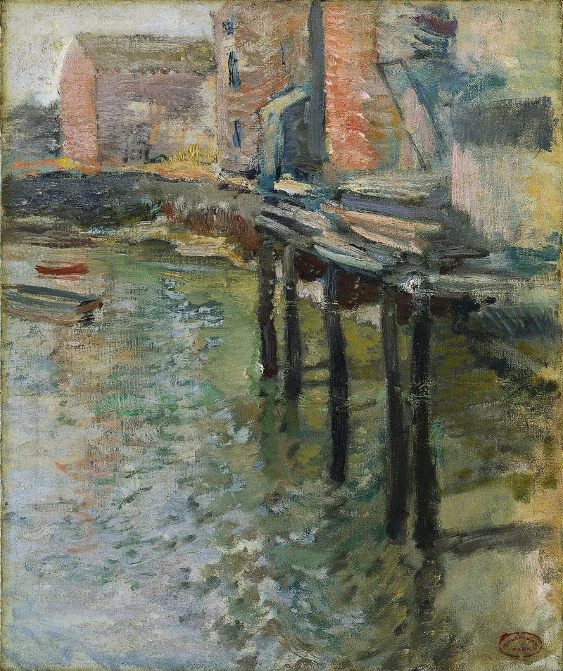 Øde kai (Den gamle møllen i Cos Cob) - John Henry Twachtman