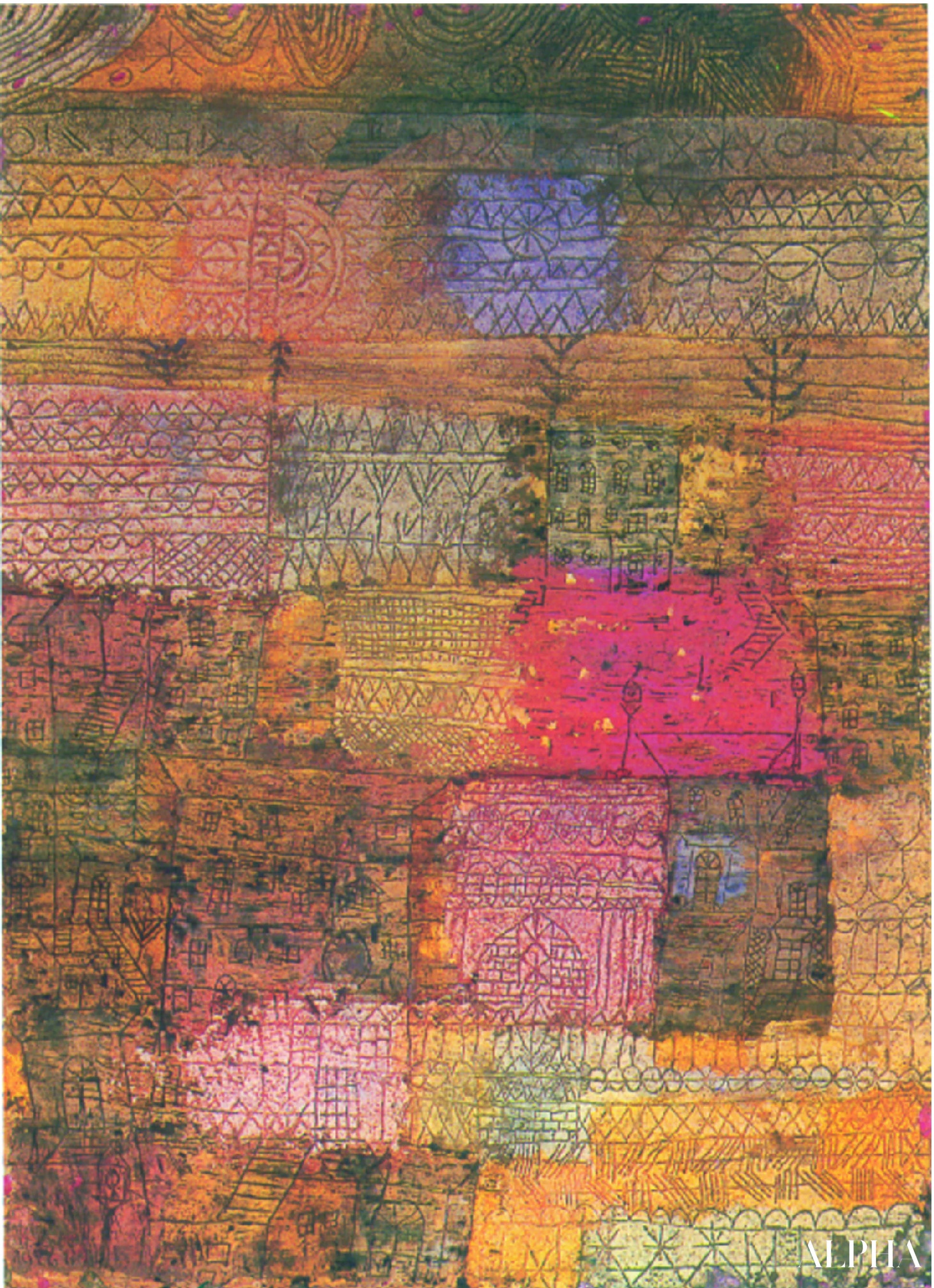 Florentinsk boligområde - Paul Klee - Høykvalitets reproduksjoner av malerier og bilder