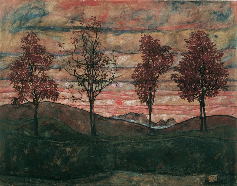 Fire trær - Egon Schiele