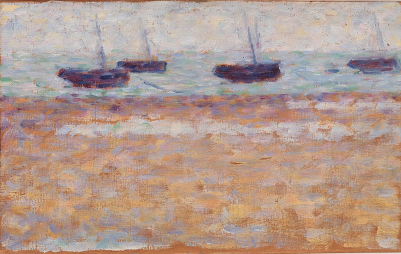 Fire båter i Grandcamp - Georges Seurat