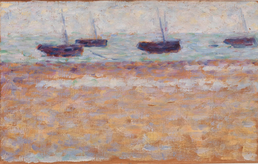 Fire båter i Grandcamp - Georges Seurat