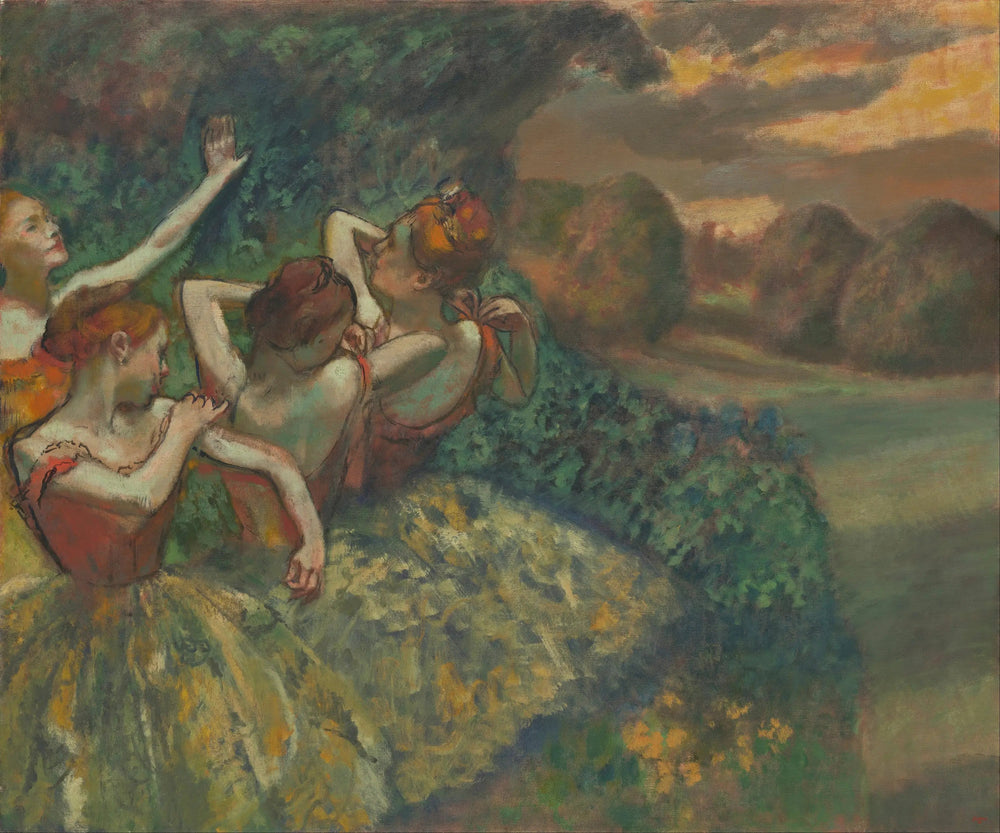 Quatre danseurs - Edgar Degas image 1 copie de tableau peinte à la main