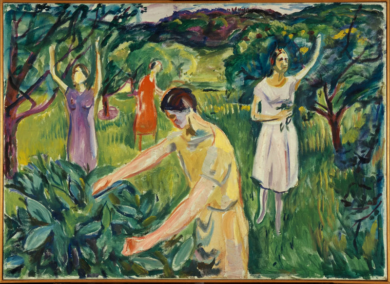 Fire kvinner i hagen - Edvard Munch