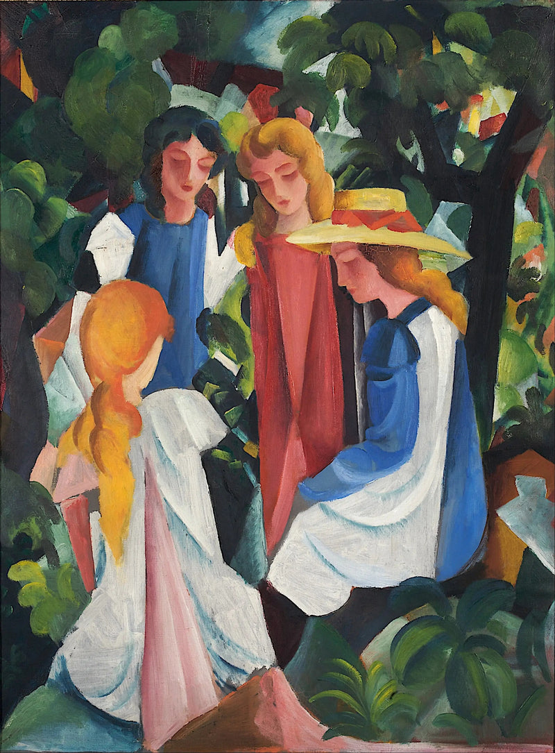 Fire unge jenter - August Macke