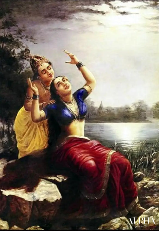 Radha and Madhav - Raja Ravi Varma - Reproductions de tableaux et peintures haut de gamme