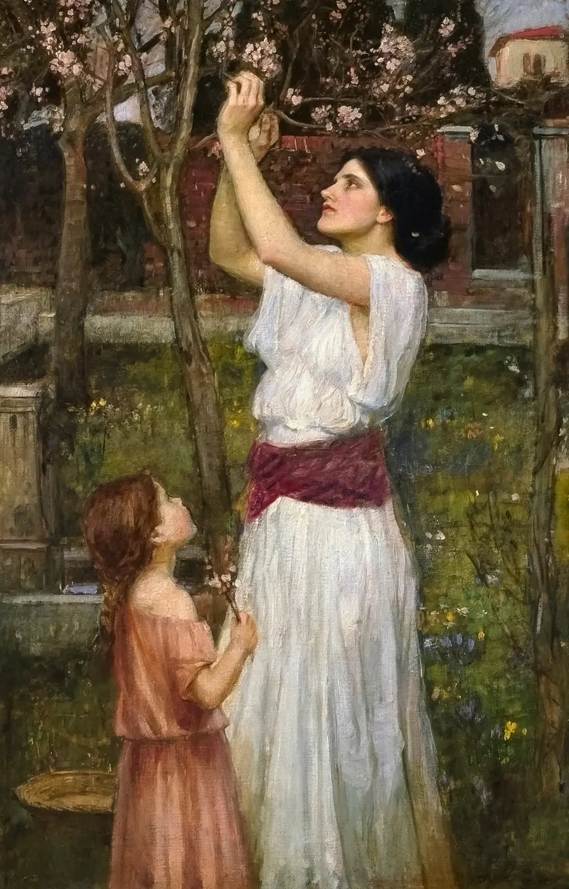 Sammenstille mandelblomster - John William Waterhouse