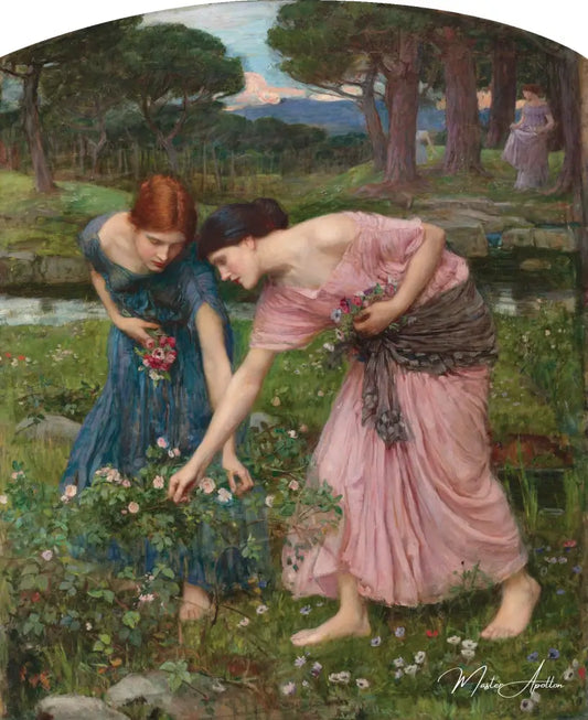 Rassemblez les boutons de roses tant que vous le pouvez - John William Waterhouse Reproductions de tableaux à la