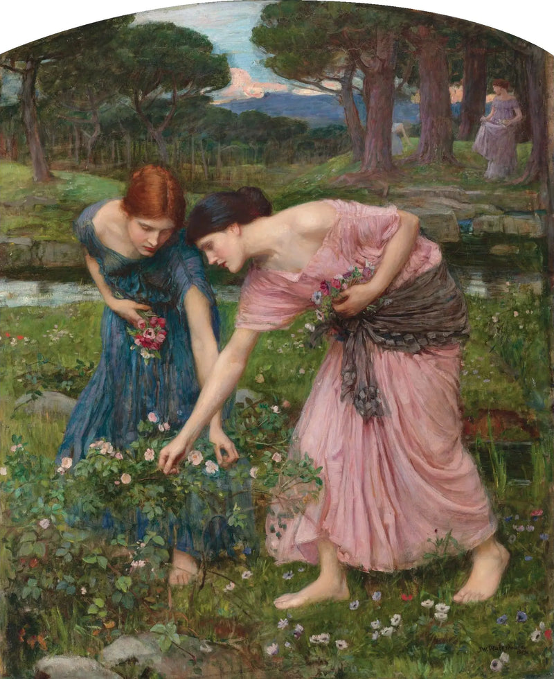 Samle roseknopper så lenge du kan - John William Waterhouse
