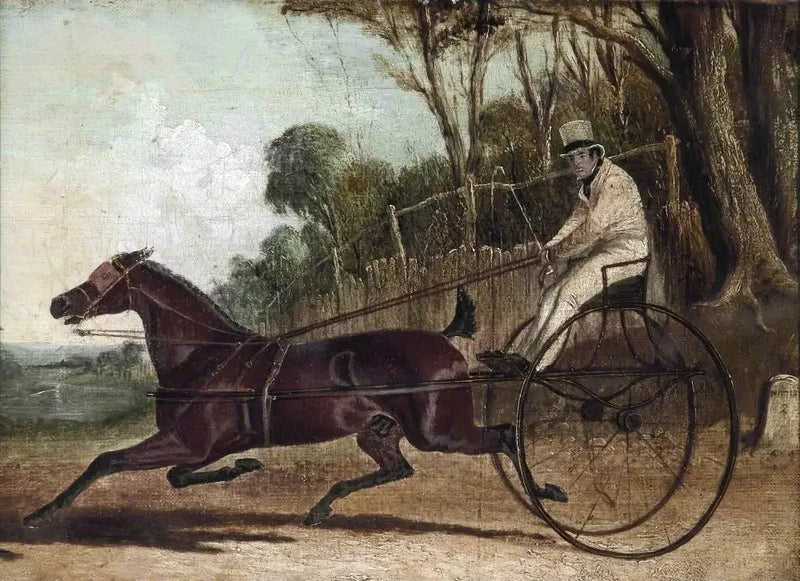 Rattler, en hest i trav, trukket av en vogn - John Frederick Herring, Sr.

Source:
Rattler, un cheval au trot, attelé à un buggy - John Frederick Herring, Sr.