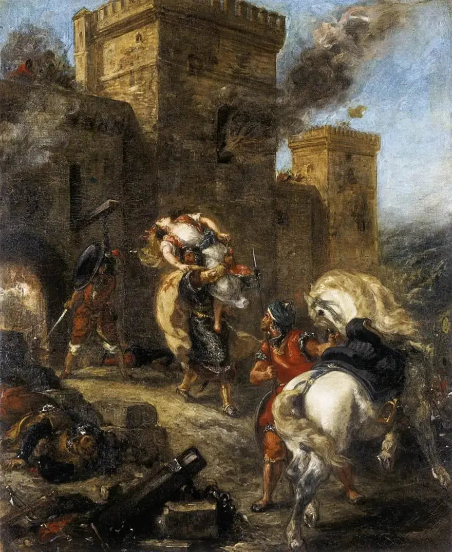 Rébecca bortført av Tempelridderen - Eugène Delacroix